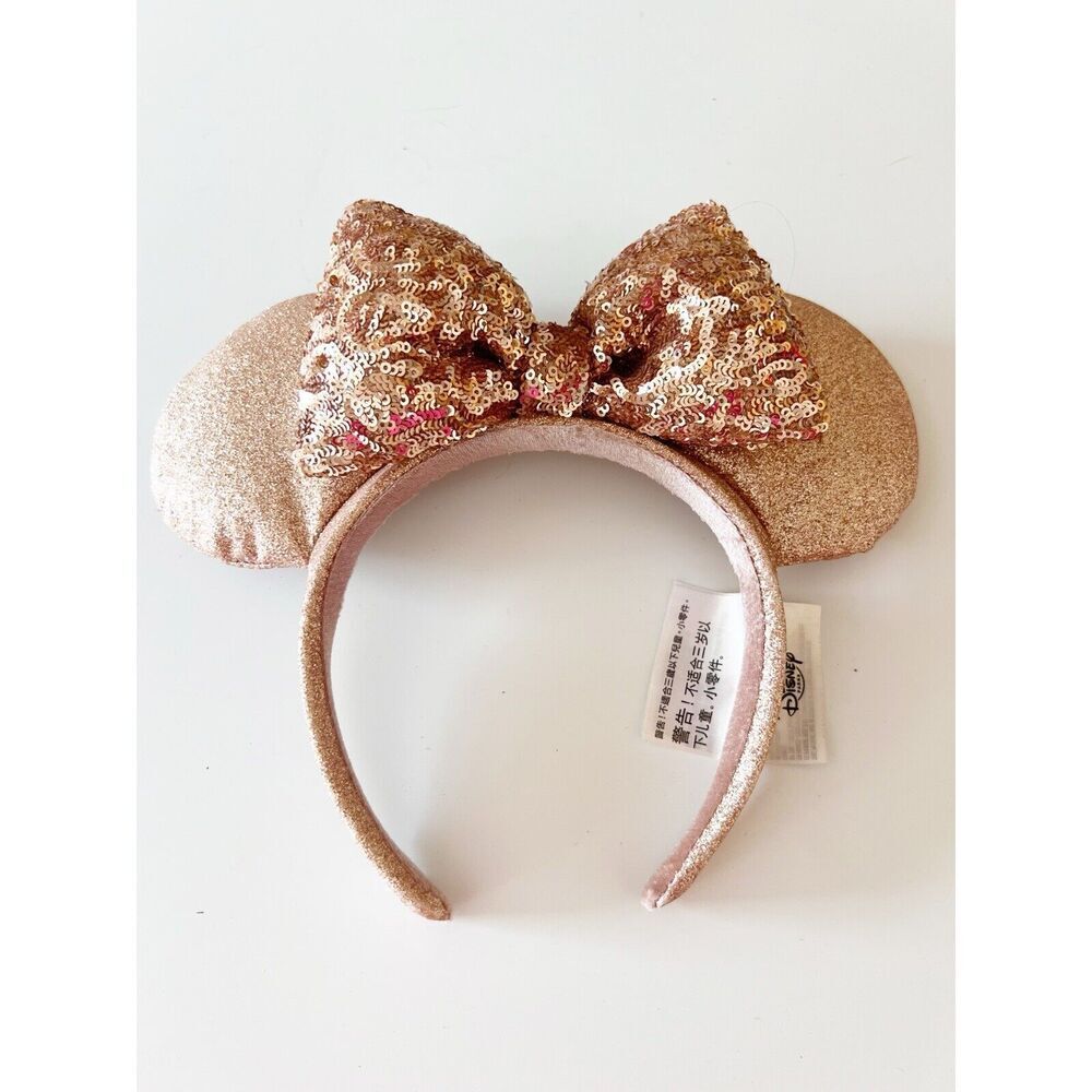 Disney Minnie Mickey Ears Headband Champagne Sequins Official‎ Parks 2020